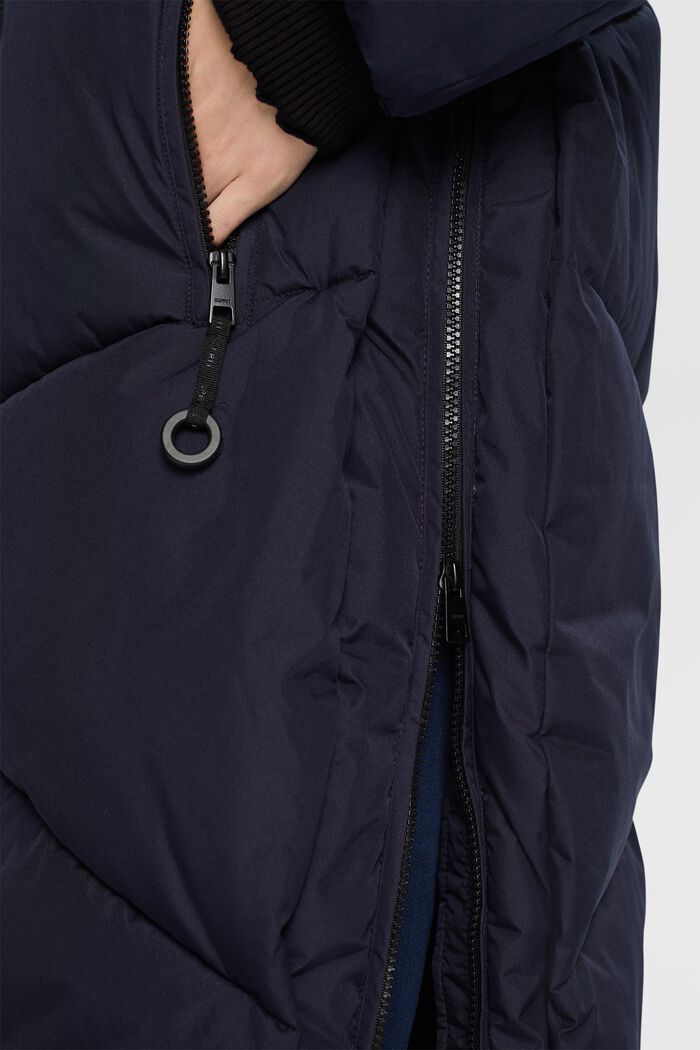 Prošívaný kabát s kapucí, NAVY, detail image number 2
