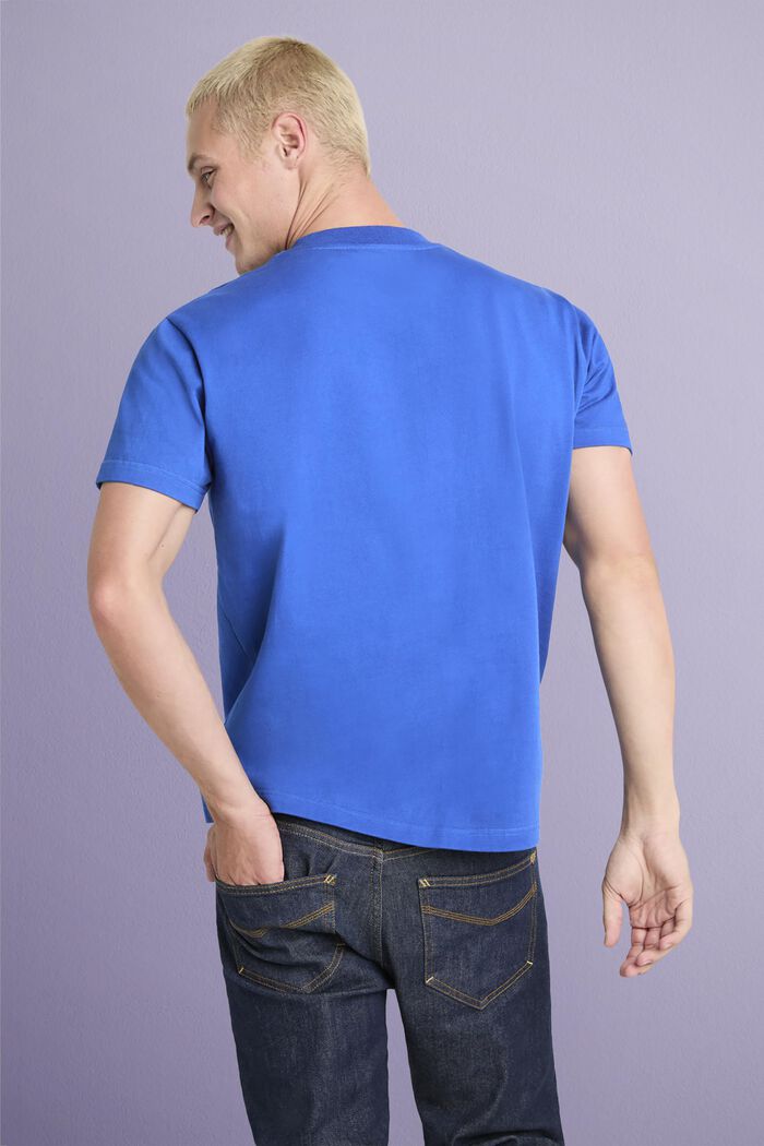 Unisex tričko s logem, z bavlněného žerzeje, BRIGHT BLUE, detail image number 2