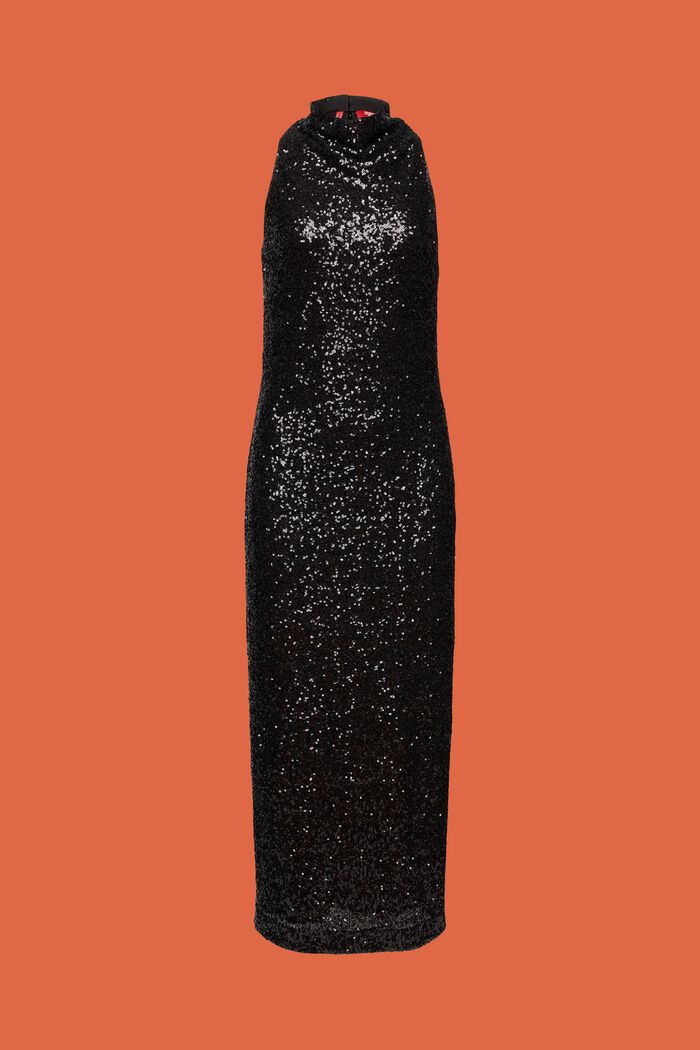 Maxi šaty s flitry, BLACK, detail image number 7