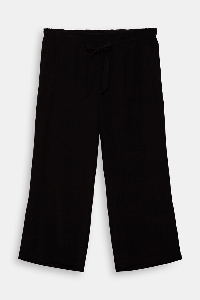 CURVY kalhoty se širokými nohavicemi, LENZING™ ECOVERO™, BLACK, overview
