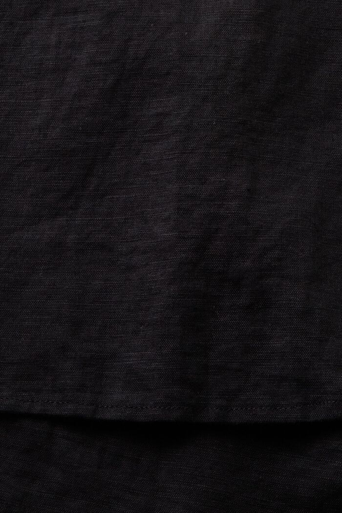 Košilová halenka ze směsi bavlny a lnu, BLACK, detail image number 5