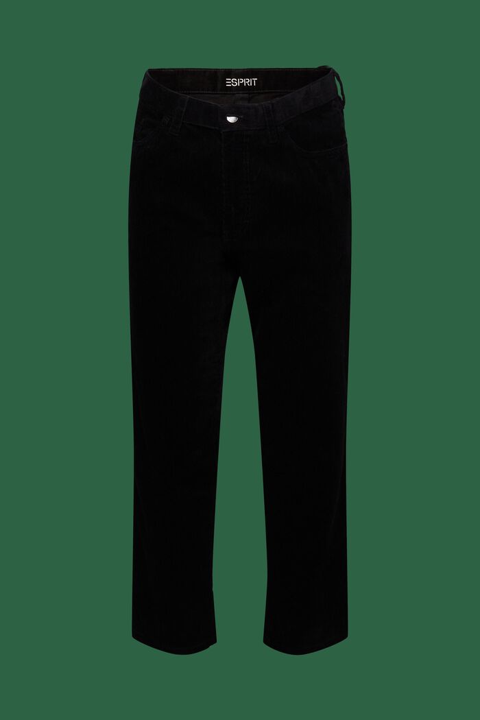 Rovné manšestrové kalhoty v carpenter stylu, BLACK, detail image number 7
