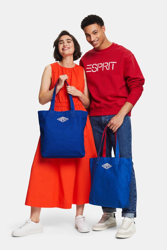 Bavlněná kabelka tote bag s logem, BRIGHT BLUE, detail image number 4