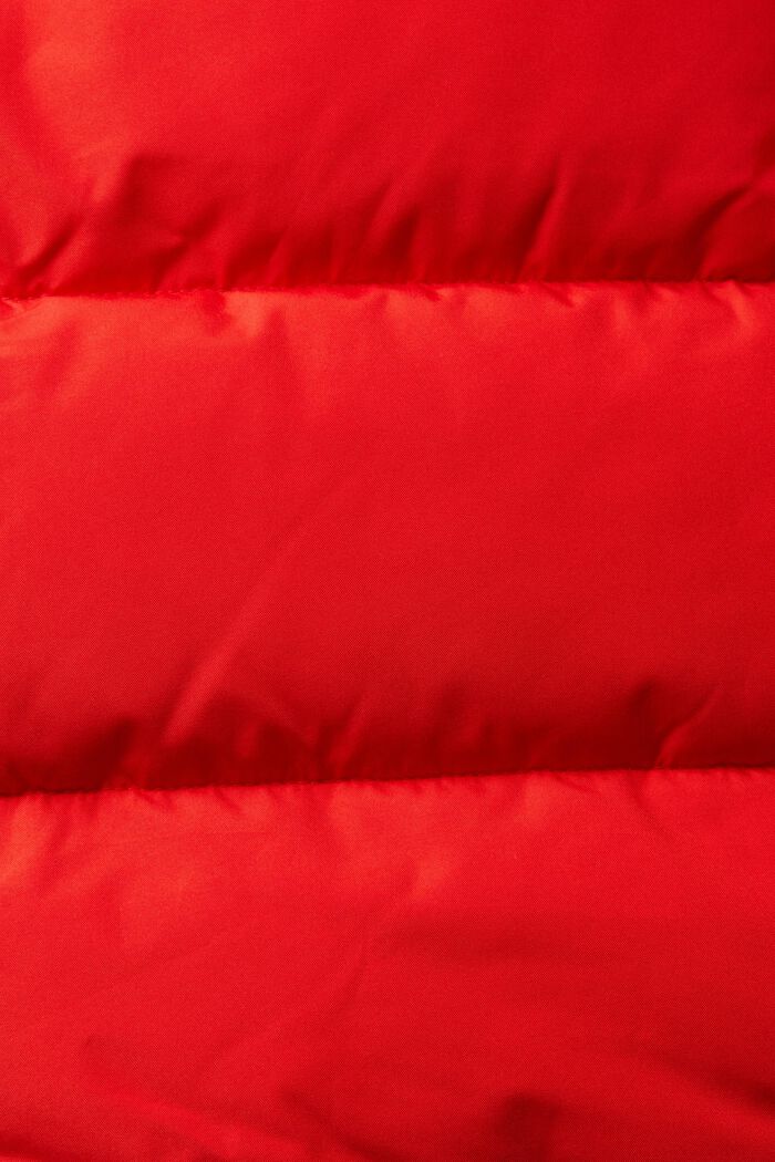 Prošívaný kabát s detaily z žebrové pleteniny, RED, detail image number 1