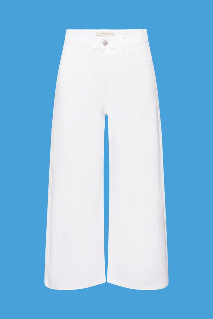 Kalhotová sukně se širokými nohavicemi a vysokým pasem, WHITE, detail image number 7