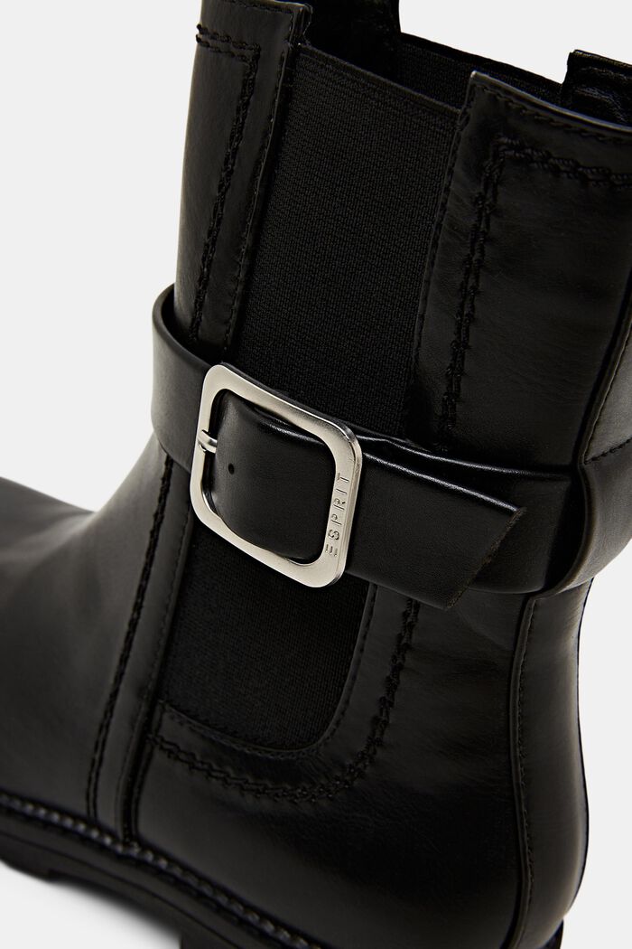 Chelsea boty z veganské usně, s malou přezkou, BLACK, detail image number 3