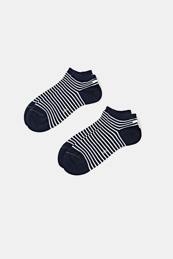 Pruhované nízké ponožky, balení 2 ks, SPACE BLUE, detail image number 0