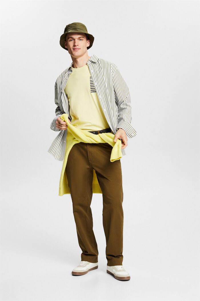 Bavlněné kalhoty chino s rovnými nohavicemi, KHAKI GREEN, detail image number 1