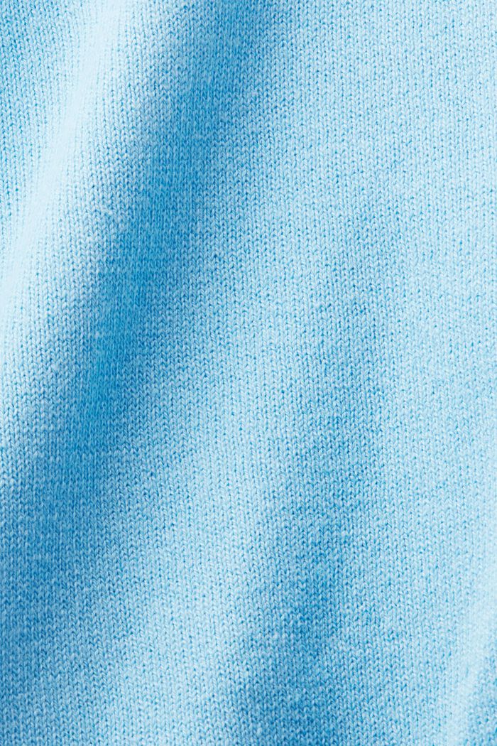 Pulovr ze směsi bavlny a lnu, LIGHT TURQUOISE, detail image number 5