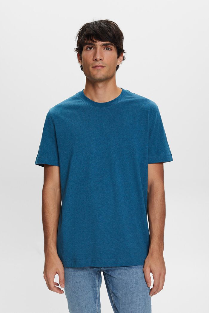 Tričko s kulatým výstřihem ke krku, 100% bavlna, GREY BLUE, detail image number 0