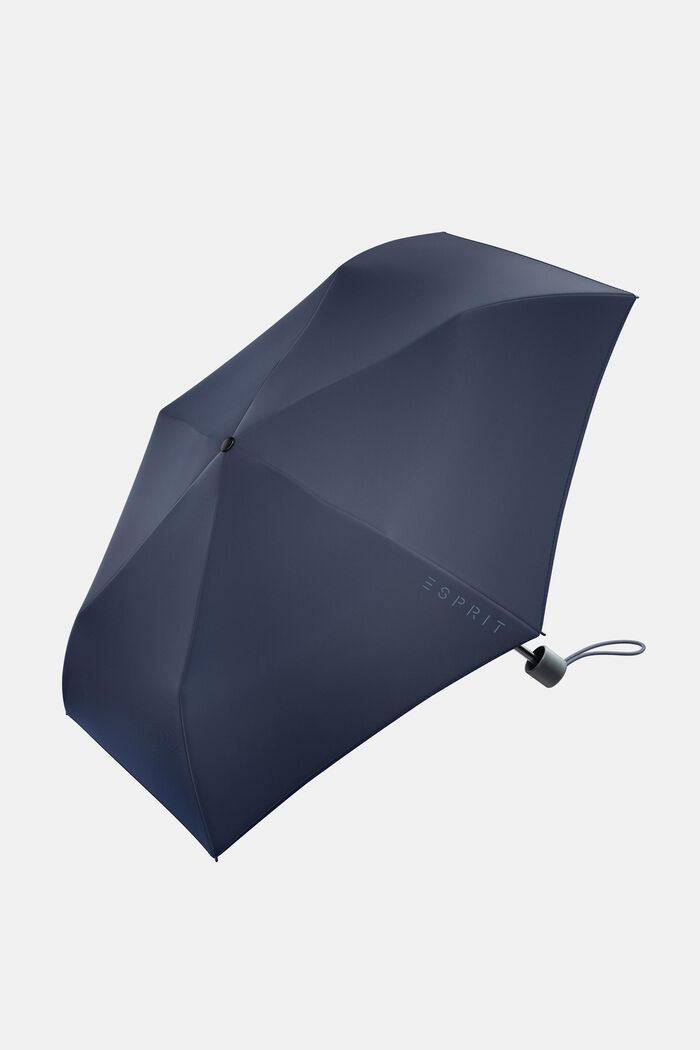 Skládací deštník s natištěným logem, námořnická modř, ONE COLOR, detail image number 0