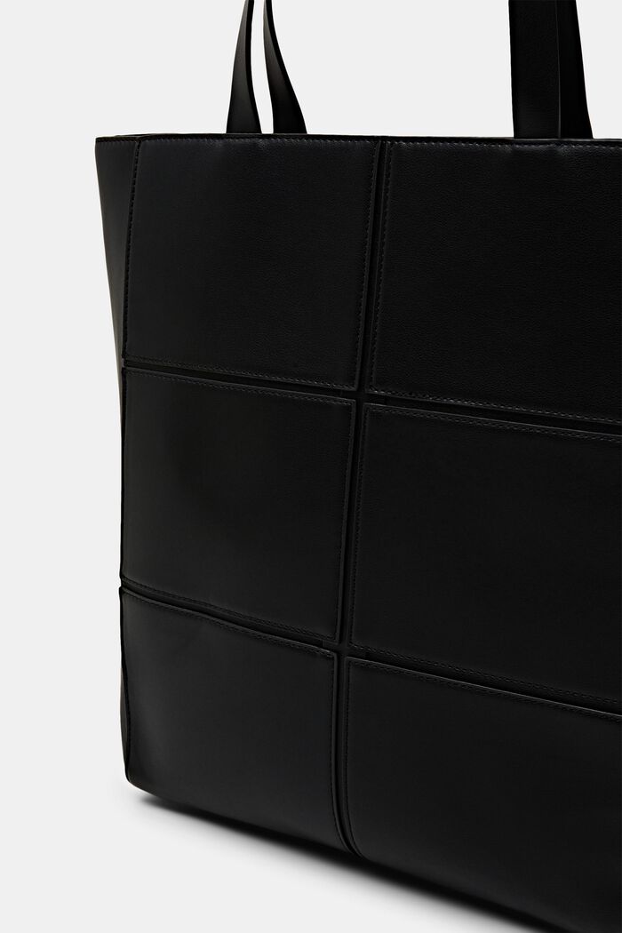 Kabelka tote bag z imitace kůže, BLACK, detail image number 1