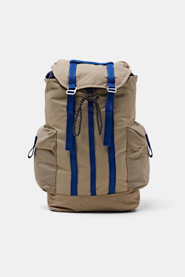 Dvoubarevný ruksak z ripstopu, LIGHT TAUPE, detail image number 0