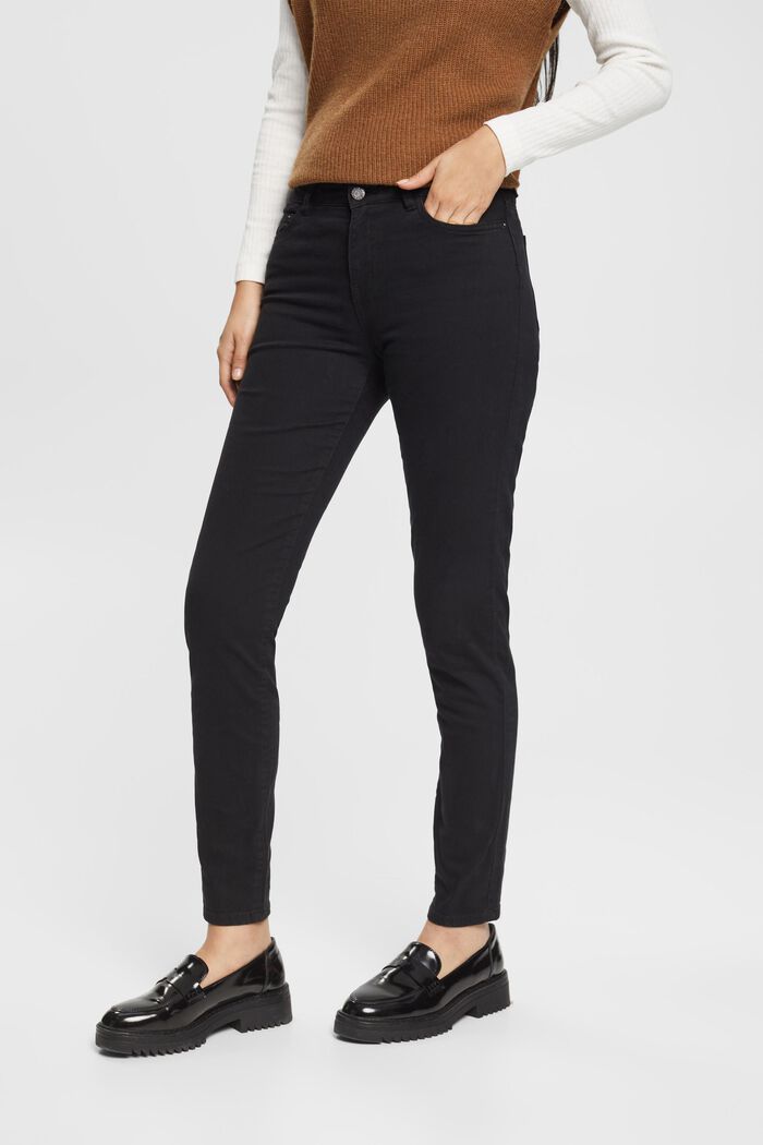 Kalhoty skinny fit, se středně vysokým pasem, BLACK, detail image number 0