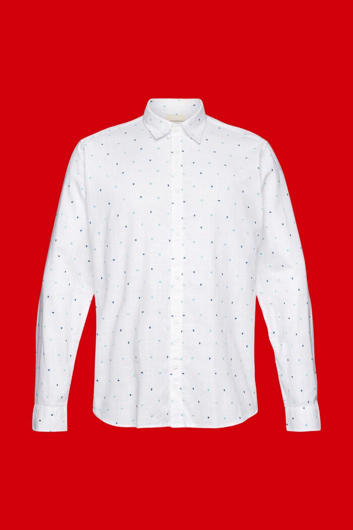 Košile z bavlny slub, se vzorem měsíčních puntíků, WHITE, detail image number 5