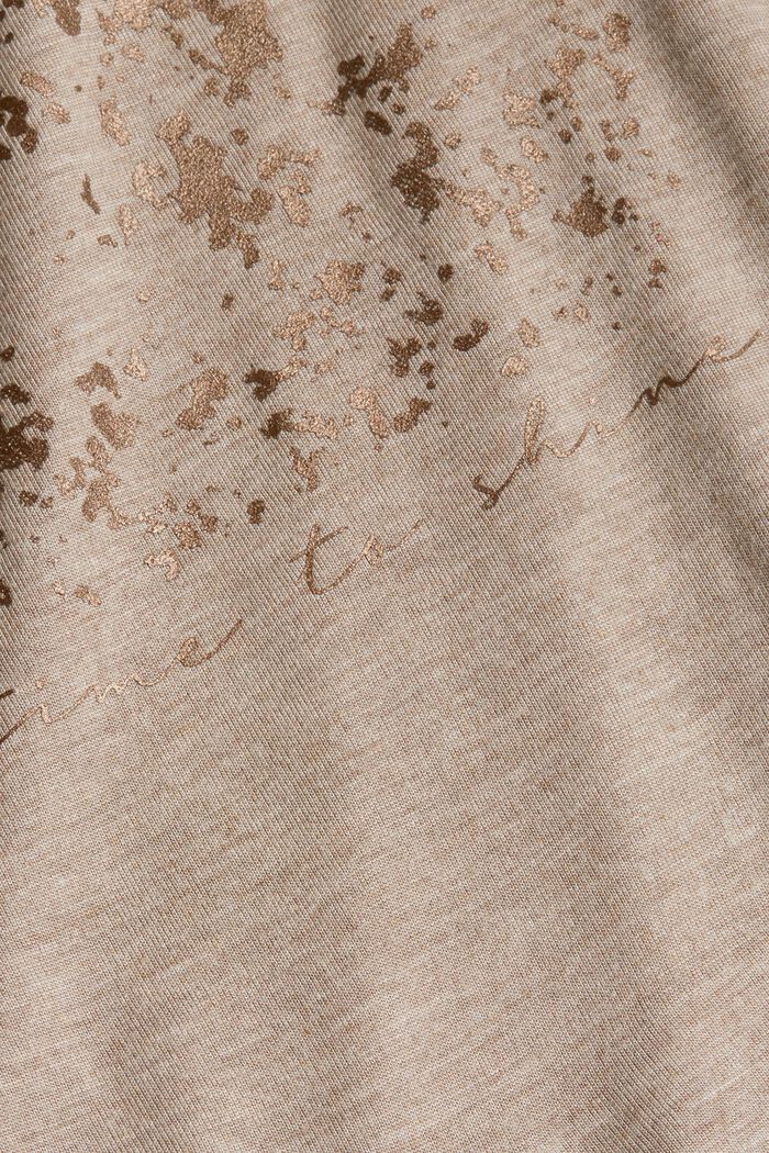 Tričko s metalickým potiskem, materiál LENZING™ ECOVERO™, LIGHT TAUPE, detail image number 1