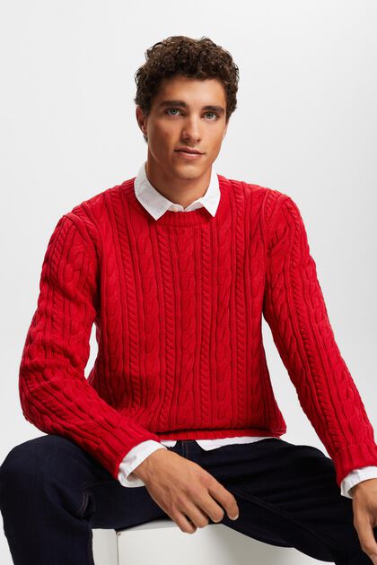 Bavlněný pulovr z copánkové pleteniny