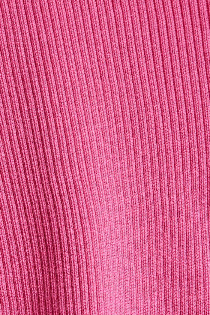 Žebrový pulovr s krátkým rukávem, bio bavlna, PINK, detail image number 6
