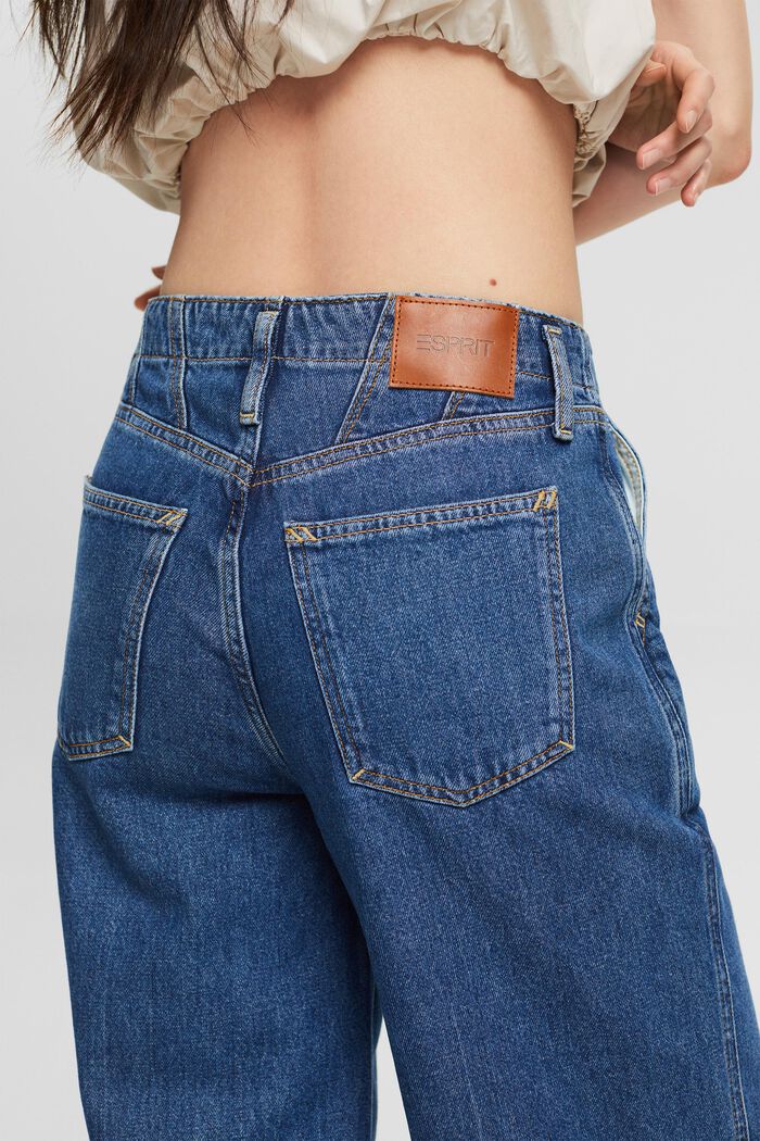Retro džíny s vysokým pasem a širokými nohavicemi, BLUE MEDIUM WASHED, detail image number 3