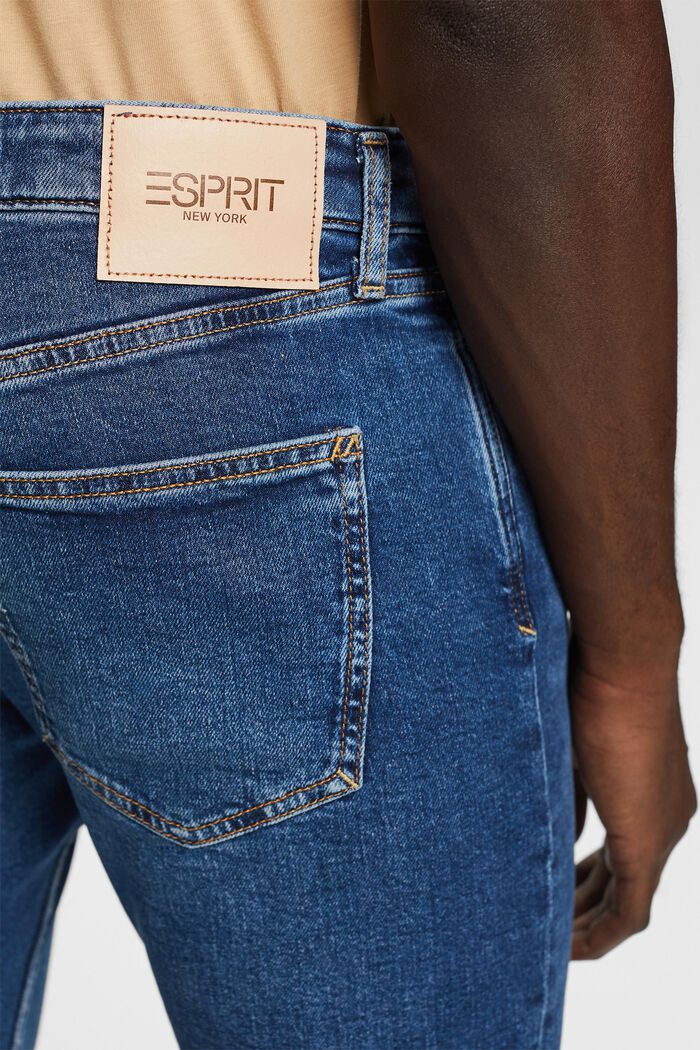 Zúžené džíny z recyklované bavlny, BLUE MEDIUM WASHED, detail image number 4