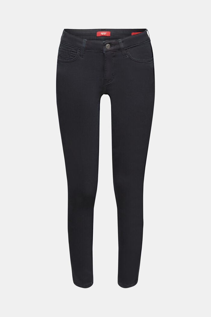 Přiléhavé skinny kalhoty se středně vysokým pasem, BLACK, detail image number 6