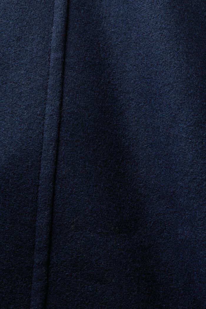 Dvouřadý kratší kabát z vlněné směsi, NAVY, detail image number 6