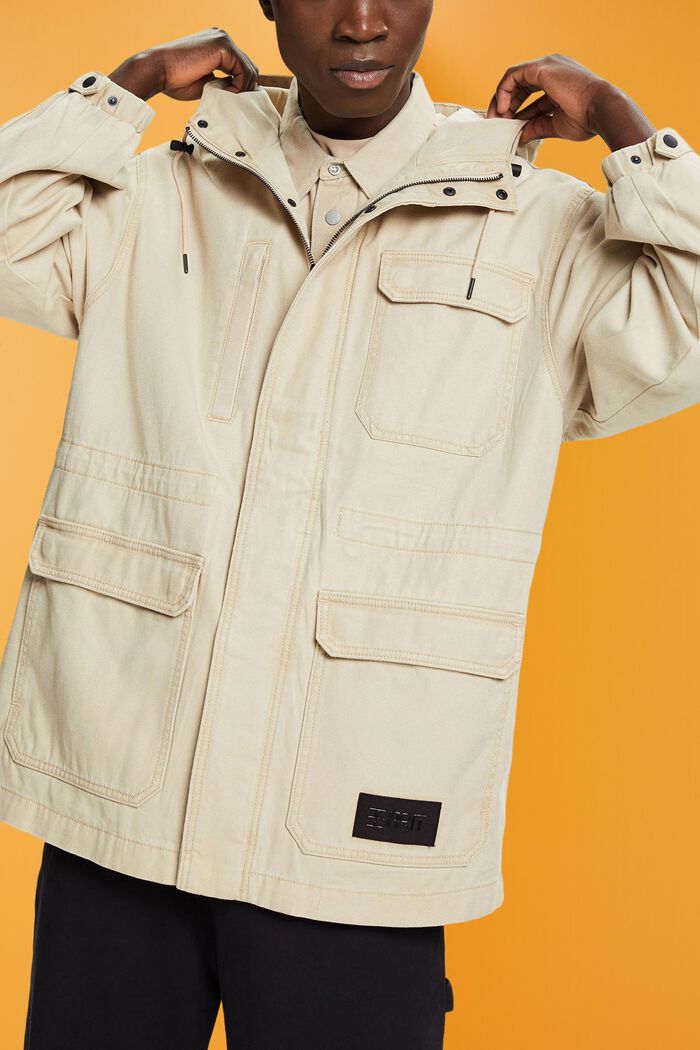 Bunda field jacket z pevné bavlny, SAND, detail image number 4