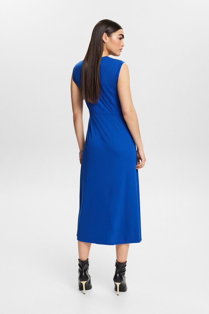 Krepové midi šaty s uzlem, BRIGHT BLUE, detail image number 2