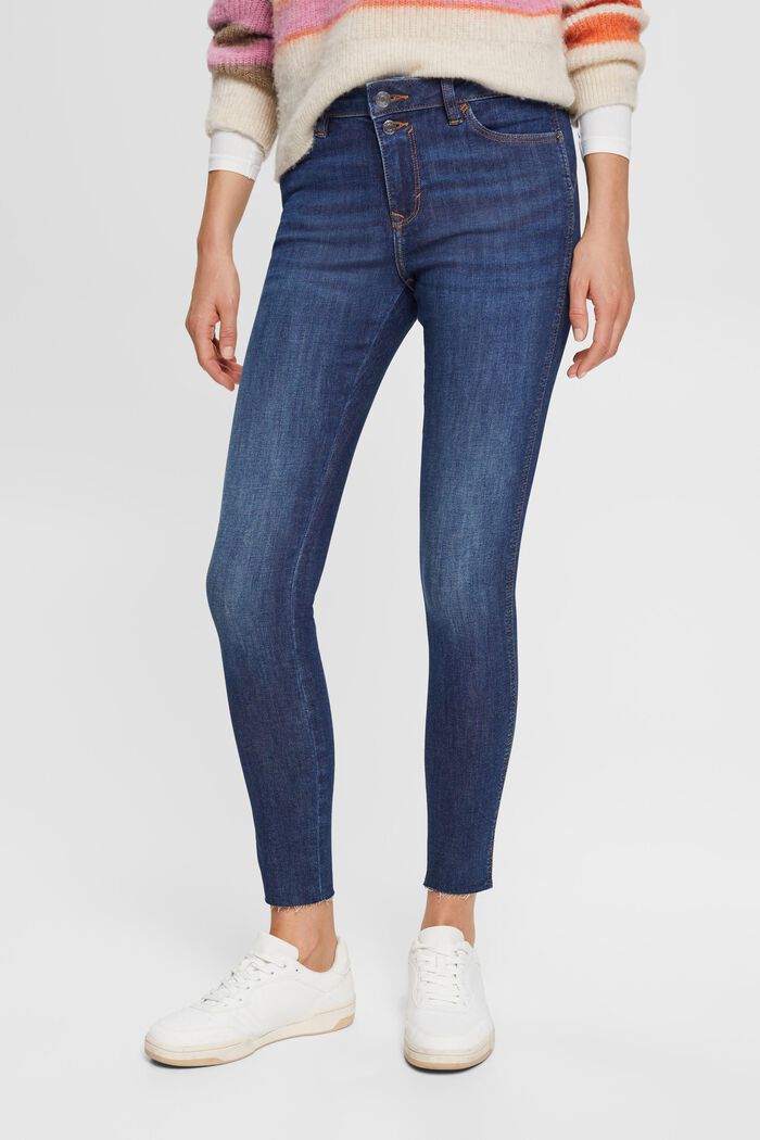 Strečové skinny džíny s vysokým pasem, BLUE DARK WASHED, detail image number 0