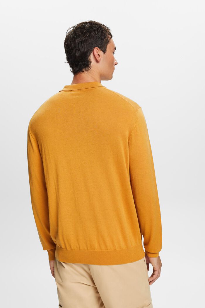 Vlněný pulovr s polokošilovým límcem, HONEY YELLOW, detail image number 4