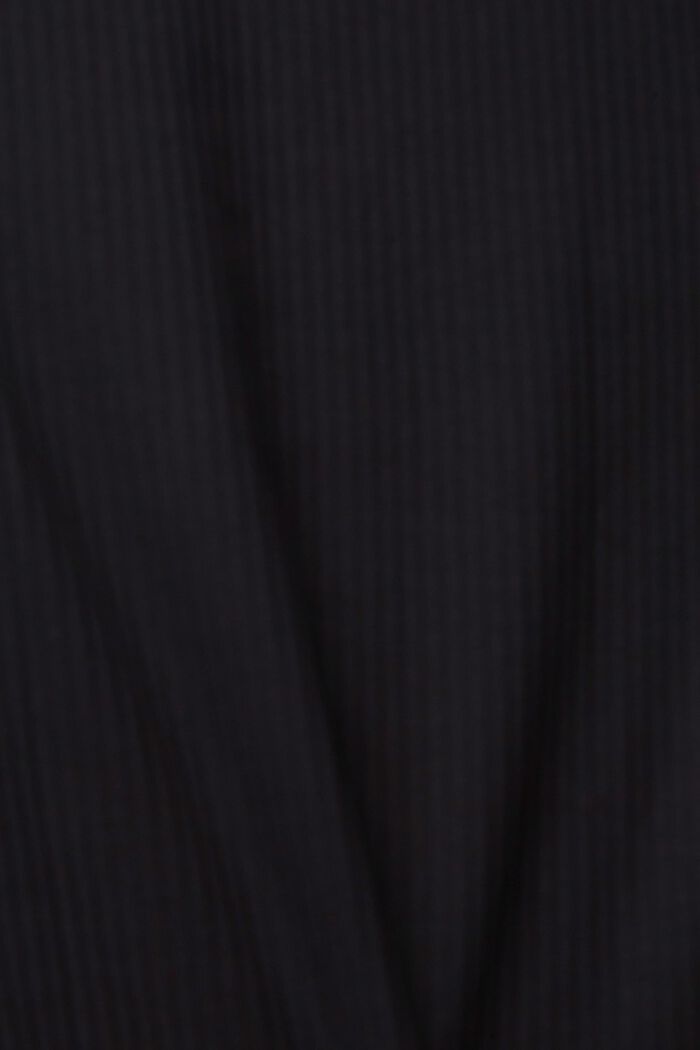 Žebrové tričko s okrajem s rýšky, BLACK, detail image number 4
