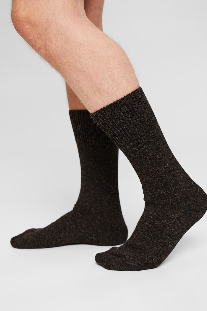 Melírované ponožky ze směsi s bavlnou, BLACK, detail image number 2