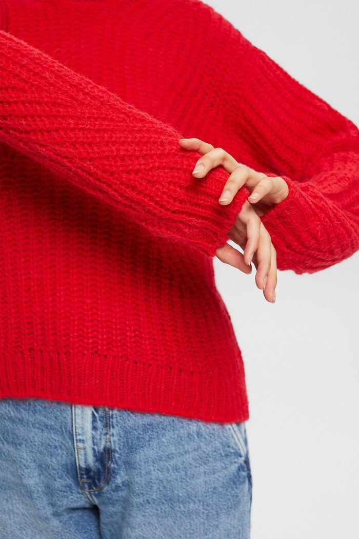 S alpakou: Pletený pulovr, RED, detail image number 2