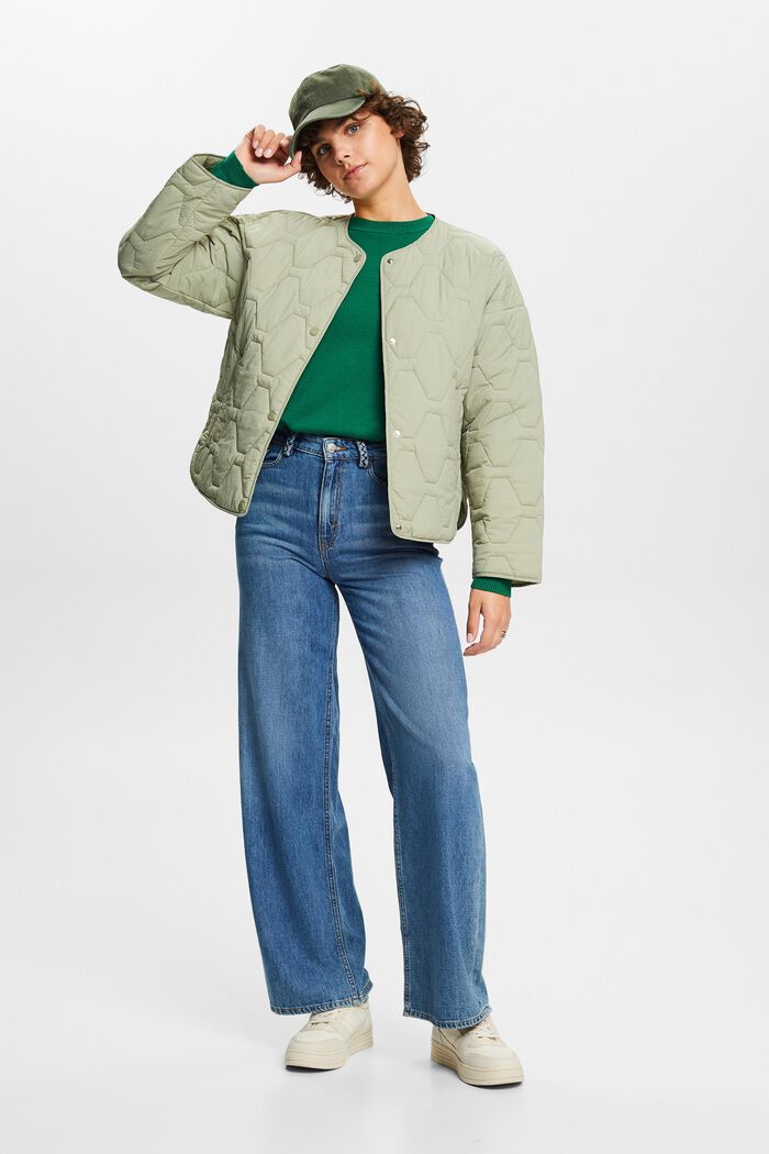 Oversize pulovr, 100 % bavlna, DARK GREEN, detail image number 1