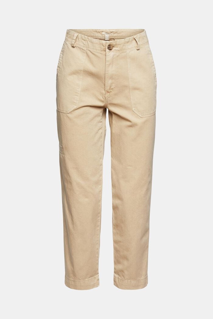 Capri kalhoty z bavlny pima, SAND, detail image number 2