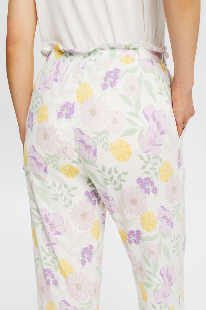 Pyžamové kalhoty s květovaným vzorem, LENZING™ ECOVERO™, OFF WHITE, detail image number 2