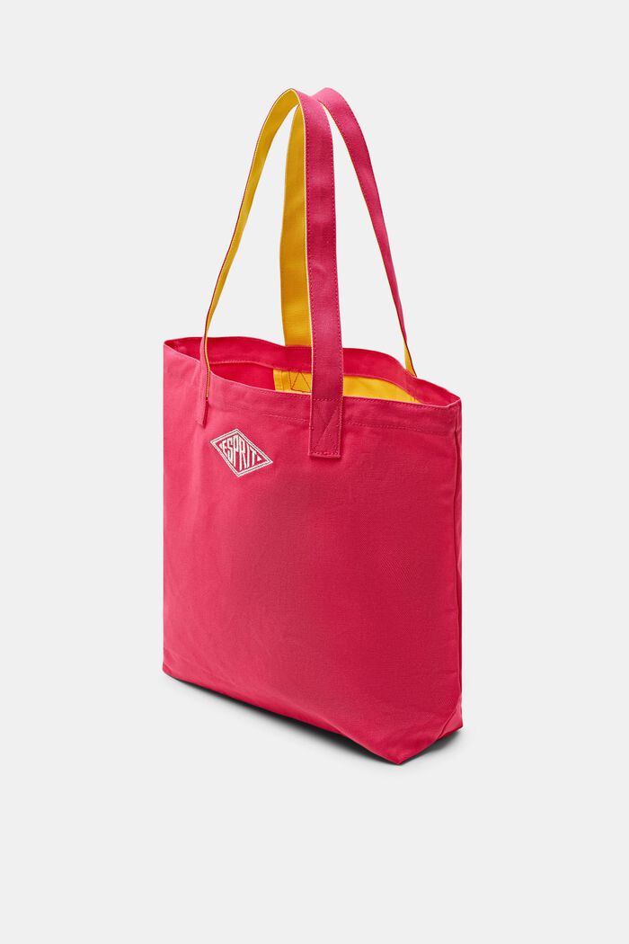 Bavlněná kabelka tote bag s logem, PINK FUCHSIA, detail image number 3
