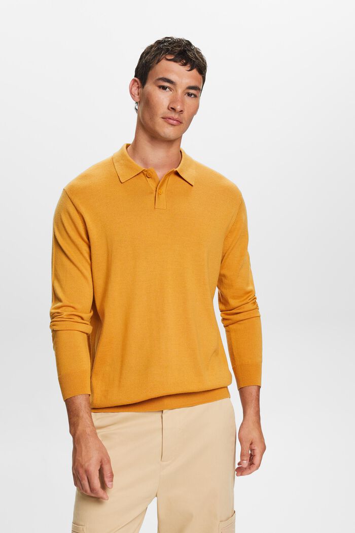 Vlněný pulovr s polokošilovým límcem, HONEY YELLOW, detail image number 2