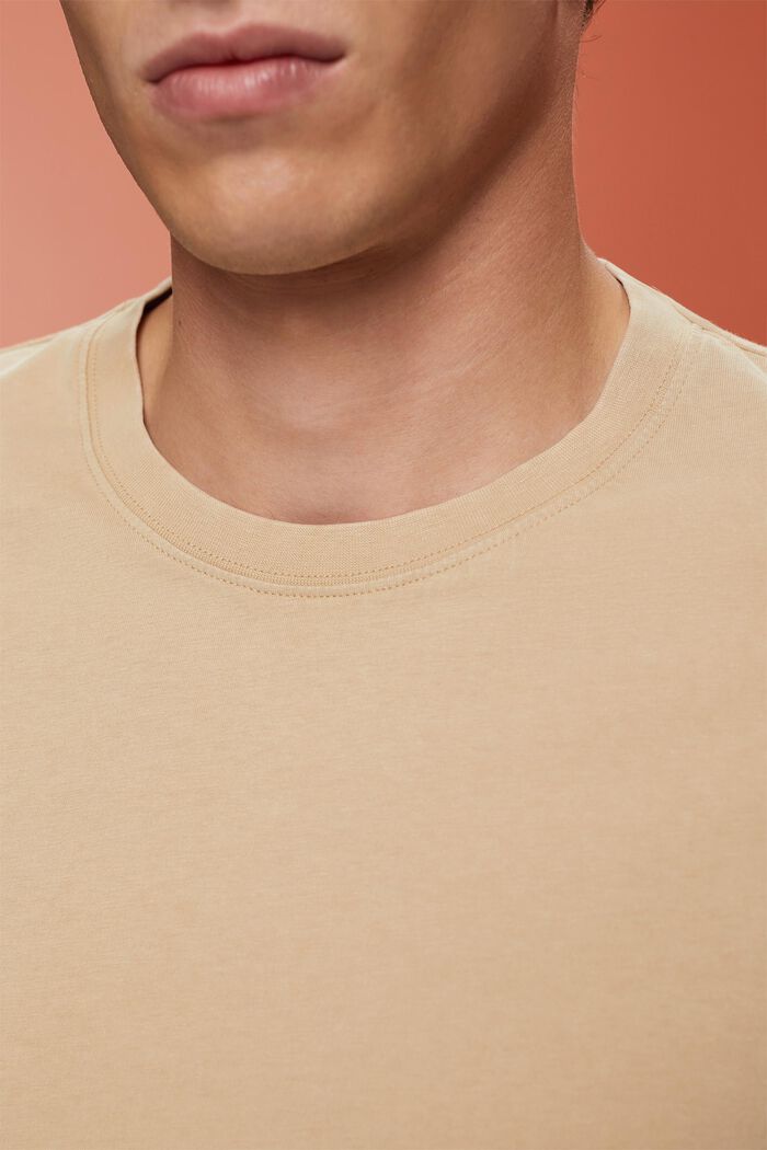 Žerzejové tričko, barvené po ušití, 100% bavlna, SAND, detail image number 2
