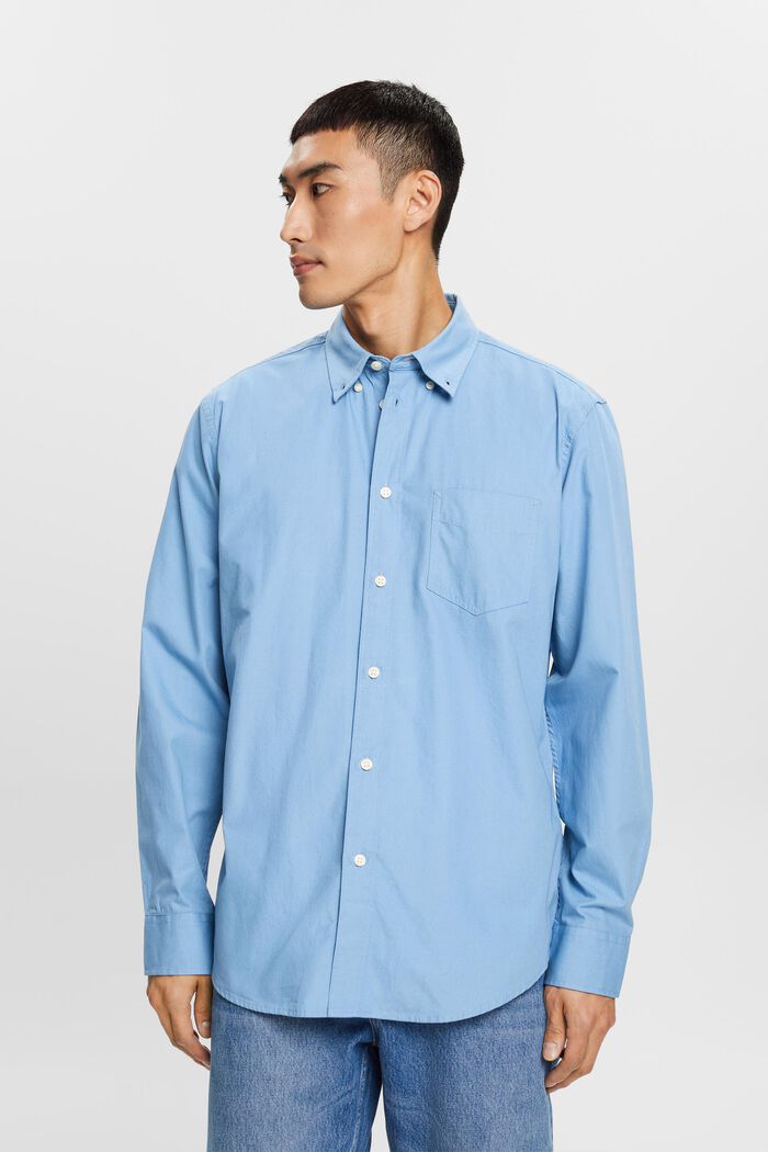 Propínací popelínová košile, 100 % bavlna, LIGHT BLUE, detail image number 0