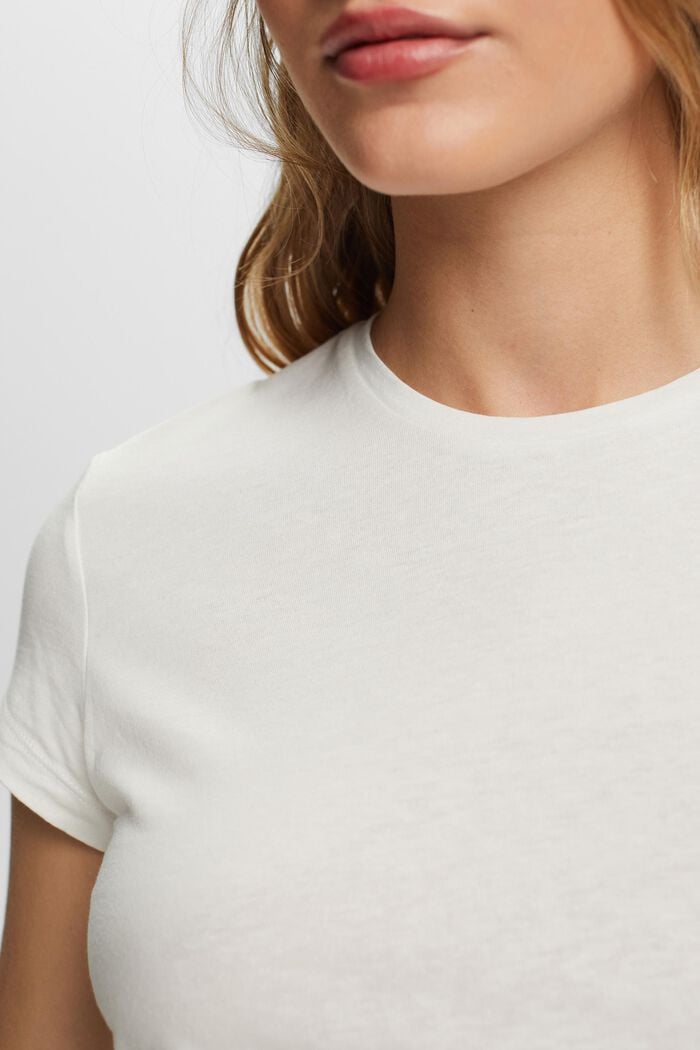 Tričko s kulatým výstřihem ke krku, 100% bavlna, OFF WHITE, detail image number 2