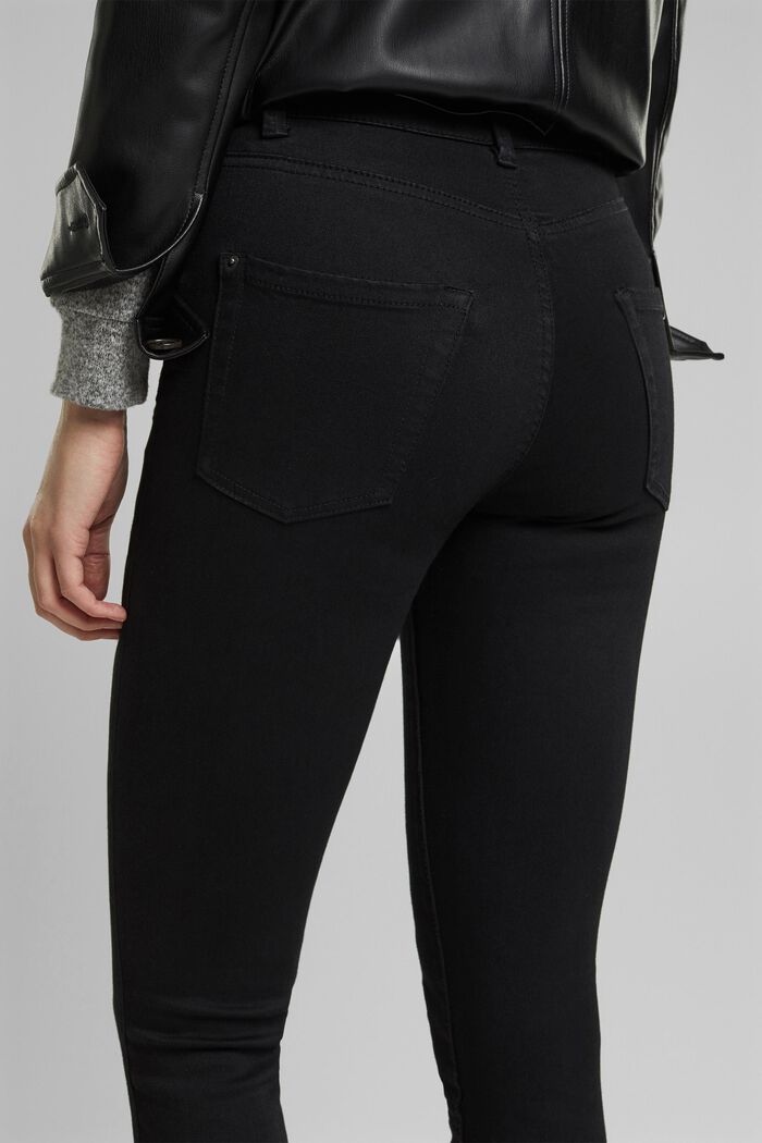 Jemné kalhoty s vysokým pasem, se strečem, BLACK, detail image number 2