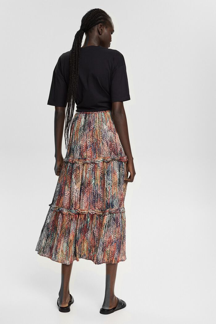Maxi sukně s pestrobarevným vzorem, BLACK, detail image number 4