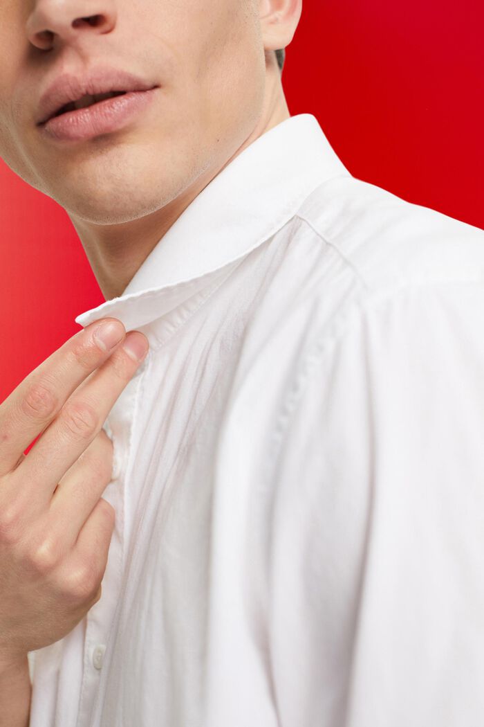 Bavlněná košile z udržitelné bavlny, s krátkým rukávem, WHITE, detail image number 2