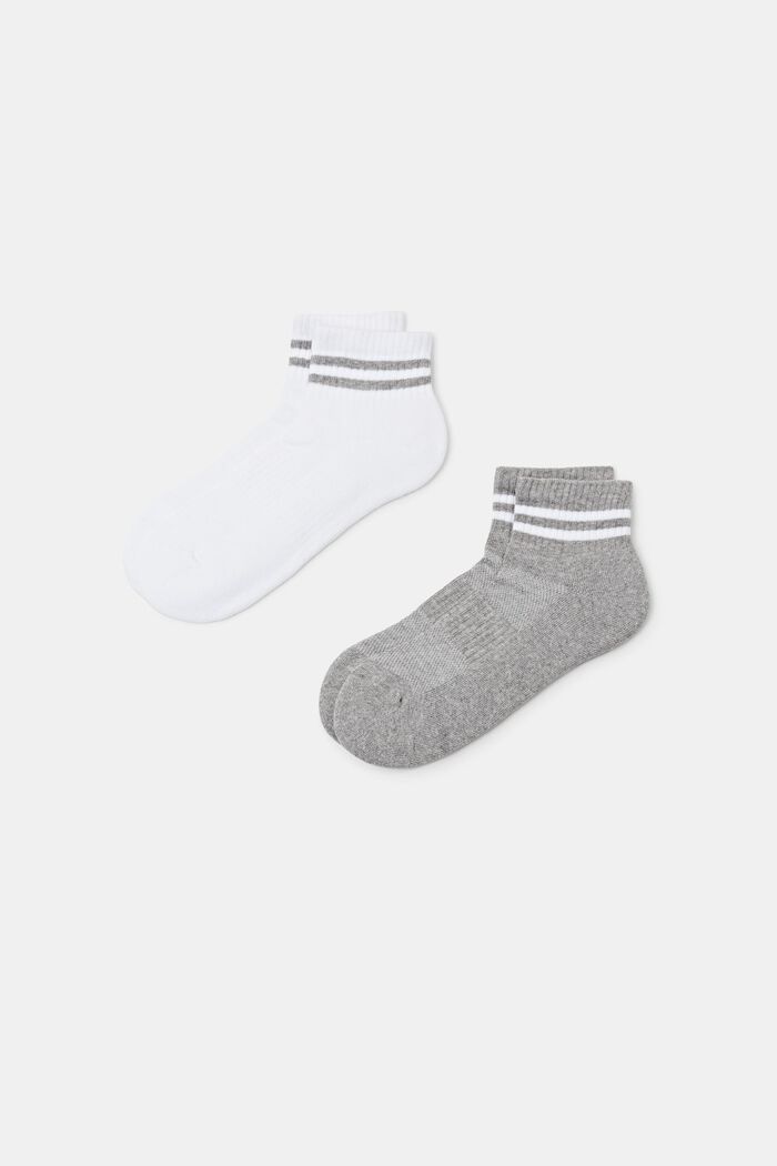 Tenisové ponožky, 2 páry v balení, WHITE/GREY, detail image number 0