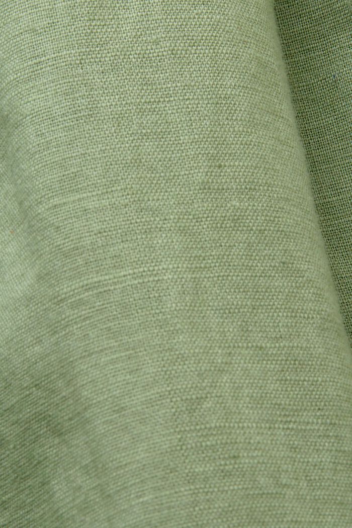 Košilové šaty z bavlny a lnu, PALE KHAKI, detail image number 6