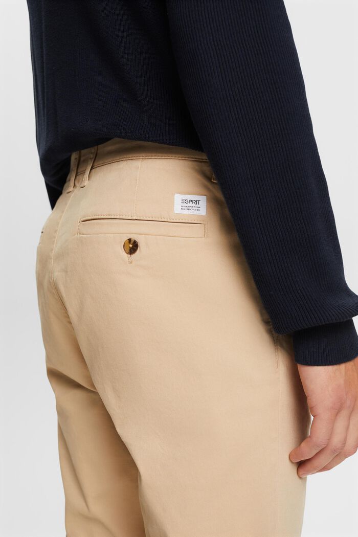 Kalhoty chino, strečová bavlna, SAND, detail image number 5