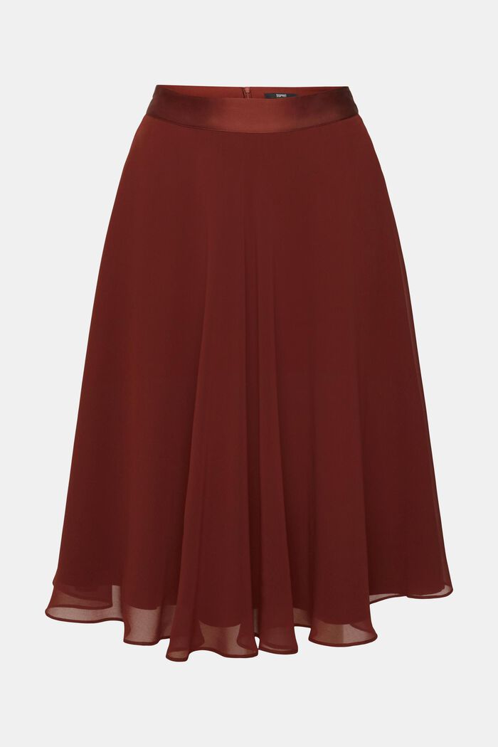 Z recyklovaného materiálu: midi sukně z šifonu, BORDEAUX RED, detail image number 6