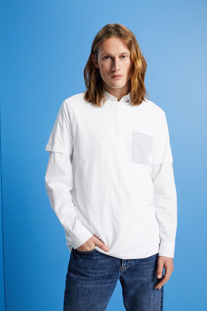 Tričko z udržitelné bavlny s náprsní kapsou, WHITE, detail image number 0