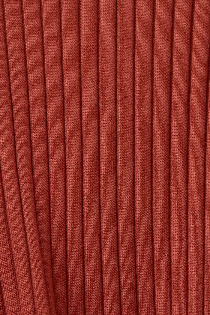 Pruhovaný pulovr z žebrové pleteniny, RUST BROWN, detail image number 6